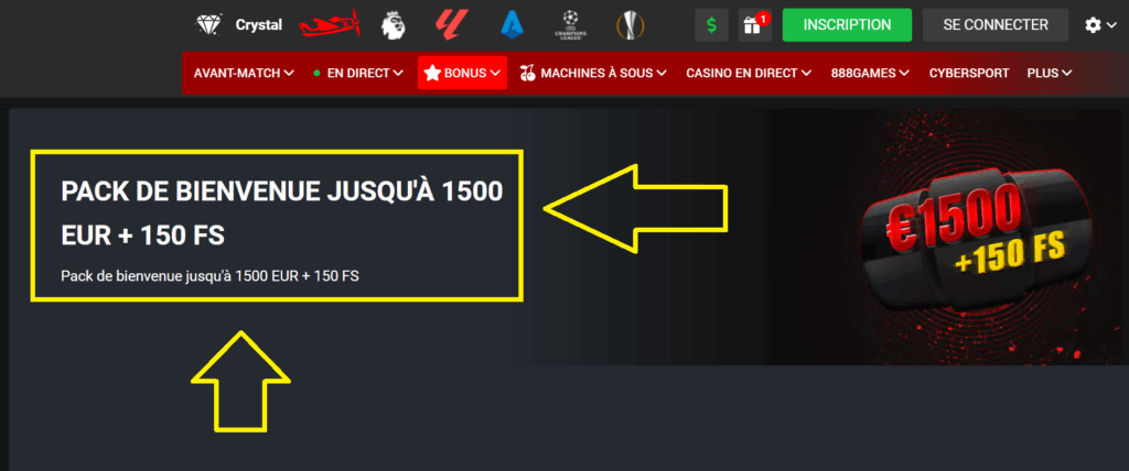 Bonus de bienvenue 888starz