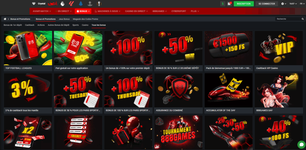 Bonus et promotions : Code bonus 888starz