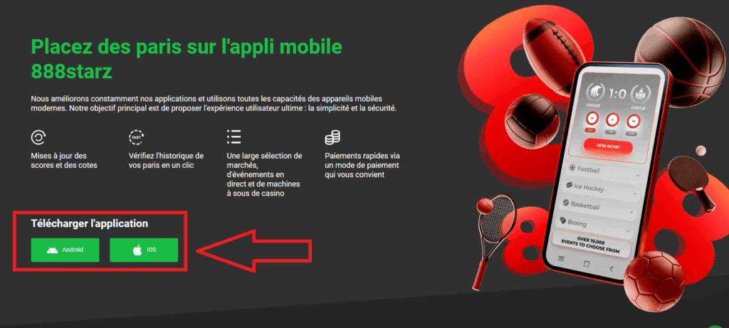 888starz télécharger : Application mobile pour parier en déplacement